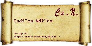 Csécs Nóra névjegykártya